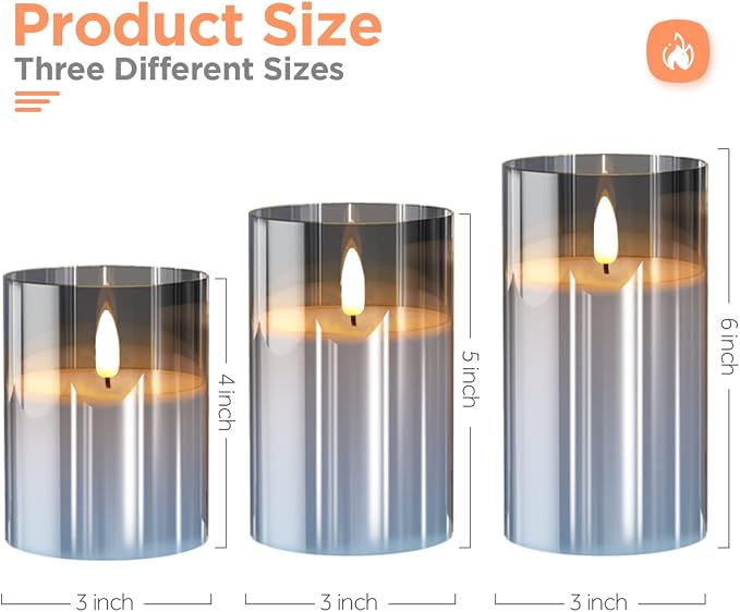 Tyawon Glass Battery Operated LED Flameless Candles - Image 6