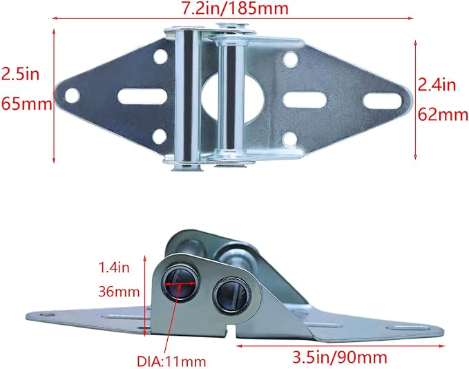Heavy Duty 14 Gauge Steel #2 Garage Door Hinge - Image 2