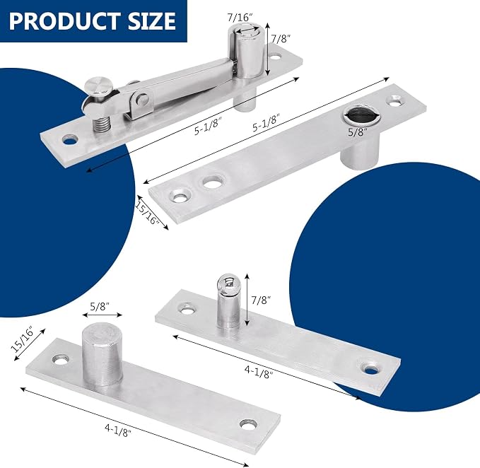 330 LBS Pivot Hinge Set with Door Catch - Image 6