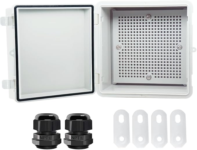 Junction Box, Hinged Cover IP67 Waterproof ABS Project Box by Otdorpatio