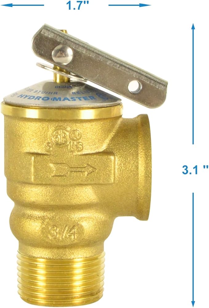 Safety Relief Valve With 3/4 Inch Thread 150 PSI ASME Hot Water - Image 5