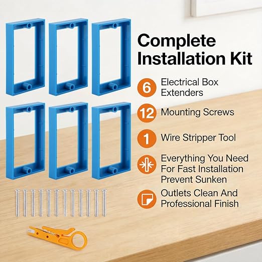 6pcs 3/4" Single Gang Outlet Box Extenders - Image 5