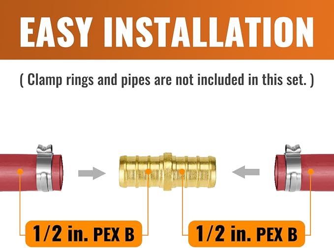 6-Pack 1/2 Inch PEX Coupling | Brass - Image 4