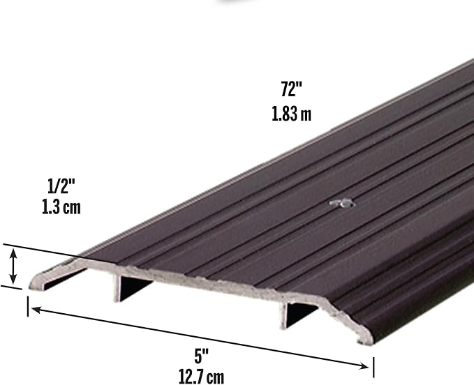 5 in. x 1/2 in. x 72 in. Bronze Aluminum Commercial Flat-Profile Threshold - Image 2