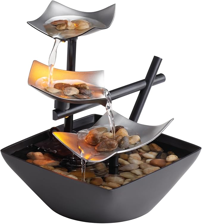 Homedics Tabletop Water Fountain, Home Décor Soothing Sound Machine | Automatic by Homedics