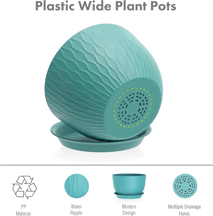 Meowell Large Plant Pots 12/10/9 inch, 3 Pack Big Flower Pots - Image 4