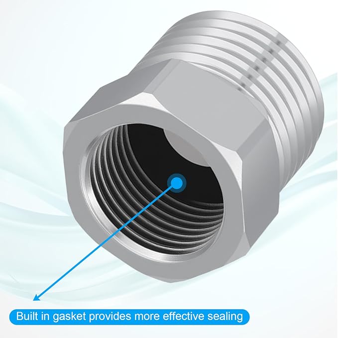 3/8 Female to 1/2 Male Adapter, Plated Compression Faucet Connector, Water Hose - Image 3