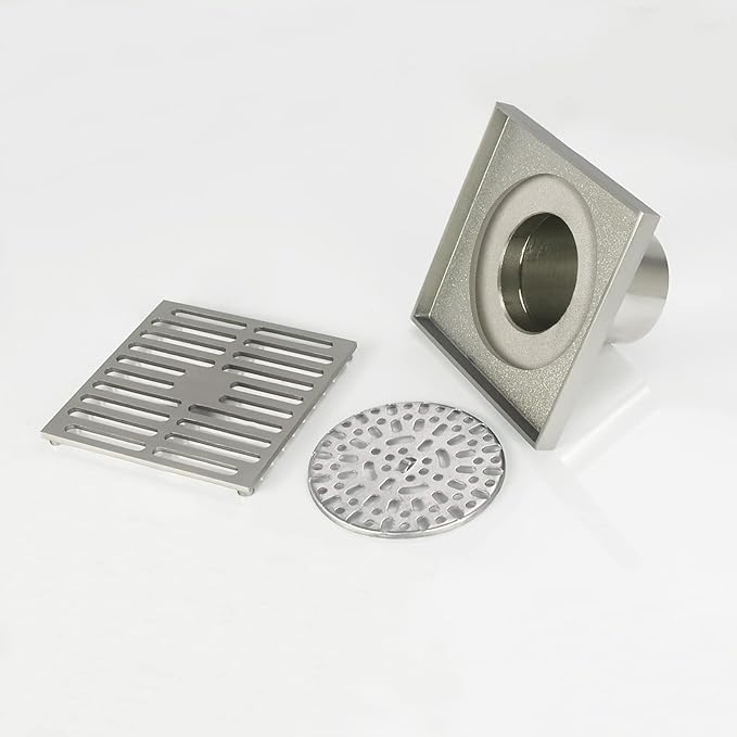 PHASAT Brass Floor Drain Contemporary 4 inches Square, - Image 6