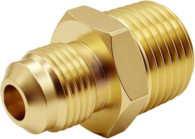 2 Pack Brass 1/2" NPT Male to 3/8" Flare Male Propane Flare Fitting | Propane - Image 3