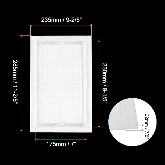 PATIKIL 10x8 inch Removable Hinged Access Panel, ABS Plumbing Access Doors Easy - Image 2