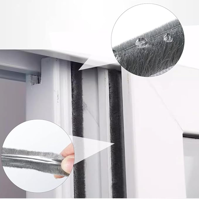 5m Brush Weather Striping Card-Slot Seal Strip Pile Weatherstrip Door Sweep - Image 8