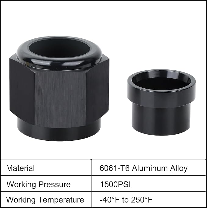 EVIL ENERGY 16AN Female Hardline Tube Nut & Sleeve Aluminum Fitting - Image 3