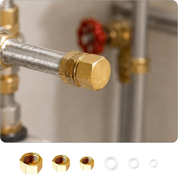 6 Pcs Brass Pipe Cap, Hex Head End Plumbing Cap | NPT Female Pipe Fitting - Image 8