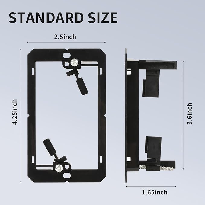 Wall Plate Mounting Brackets for Low Voltage Cables, 3 Packs | Single Gang Wall - Image 2