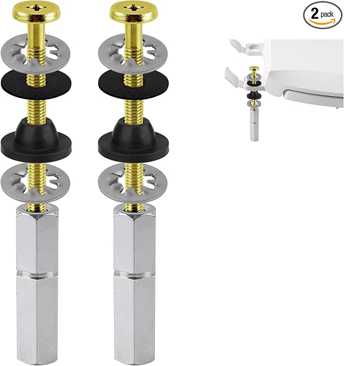 Hibbent 2 PCS Universal Toilet Seat Bolts Kit, Brass Bolts by Hibbent