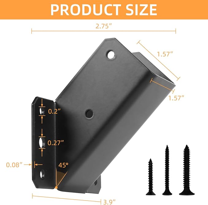 45-Degree Angle Bracket for 2x4 Post, Heavy Duty Connector Brace 45-Degree - Image 3