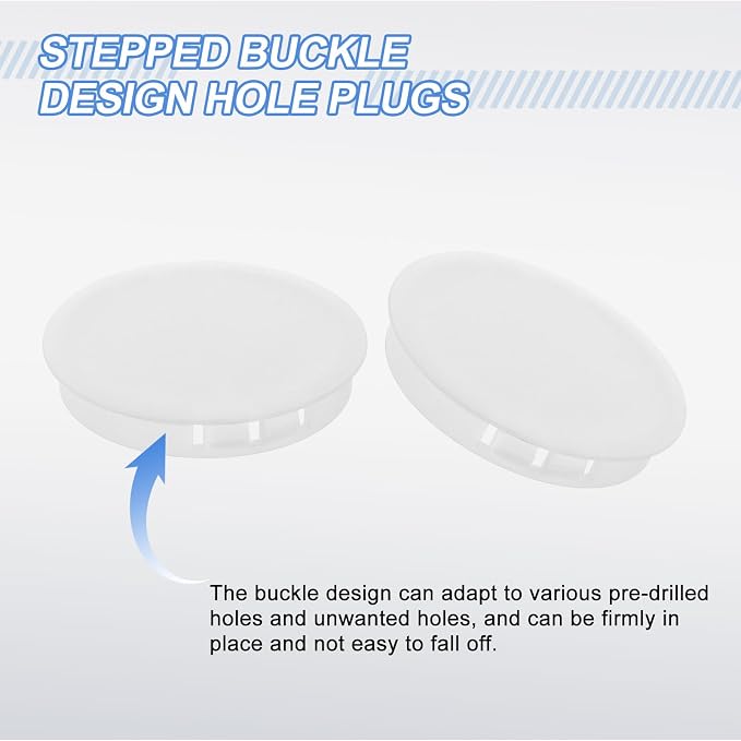 uxcell 4Pcs Plastic Hole Plugs, 55mm Flush Type Panel Plugs, Round Snap - Image 3