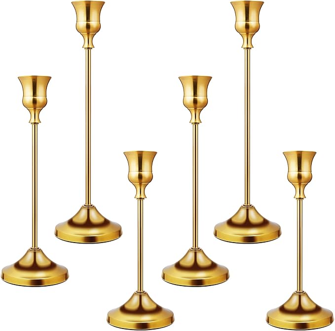 Candlestick Holders 6 PCS Metal Taper Candle Holders, KSWING Gold Candle Stick by Unknown