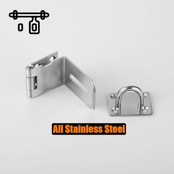 JQK Door Hasp Latch 90 Degree, Stainless Steel Safety Angle Locking Latch - Image 4