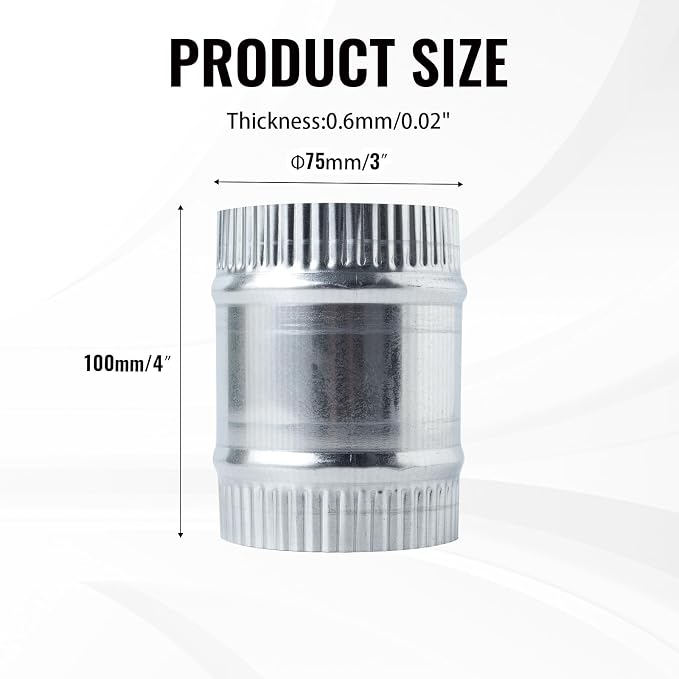 3 Inch Round Galvanized Steel Duct Connector - Image 2