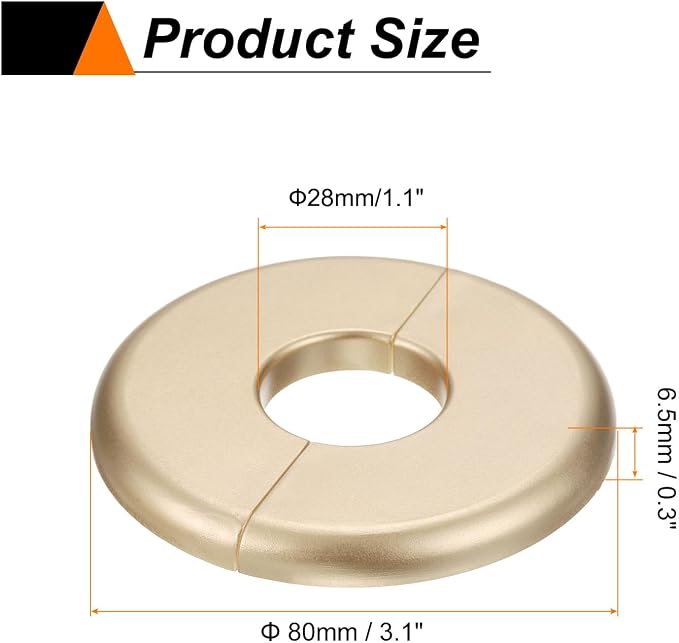 HARFINGTON 2pcs Wall Split Flange 26.5mm/1" Self-Adhesive Plumbing Cover Plates - Image 2