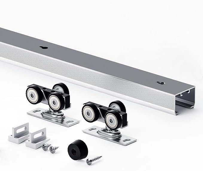 4.6FT/55in Sliding Pocket Door Hardware Kit, Commercial Grade, Aluminum Box by EaseLife