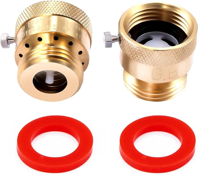 2 Pack Brass 3/4" Inch GHT Hose Bibb Backflow Preventer Vacuum Breaker | by LitOrange