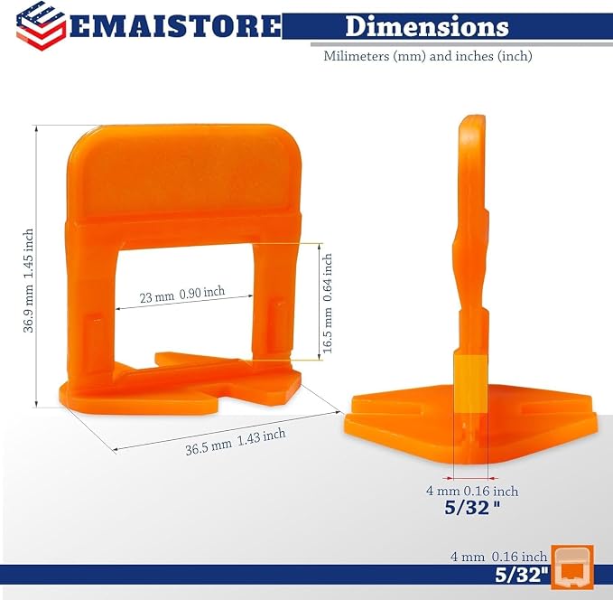 Tile Leveling System – 400 Tile Spacers + 200 Reusable Wedges + 1 Tile Plier – - Image 3