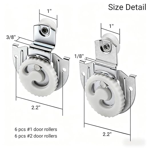 12 Pieces Closet Door Roller, Sliding Wardrobe Door Wheel Screws | Adjustable - Image 2