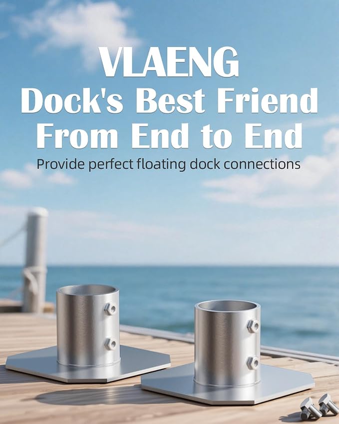 Stationary Dock Bottom Pad 2 Pcs, Floating Dock Brackets Hardware - Image 2