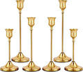 Set of 6 Brass Gold Candle Holders Metal Candlestick Holders Home Decor | by Unknown