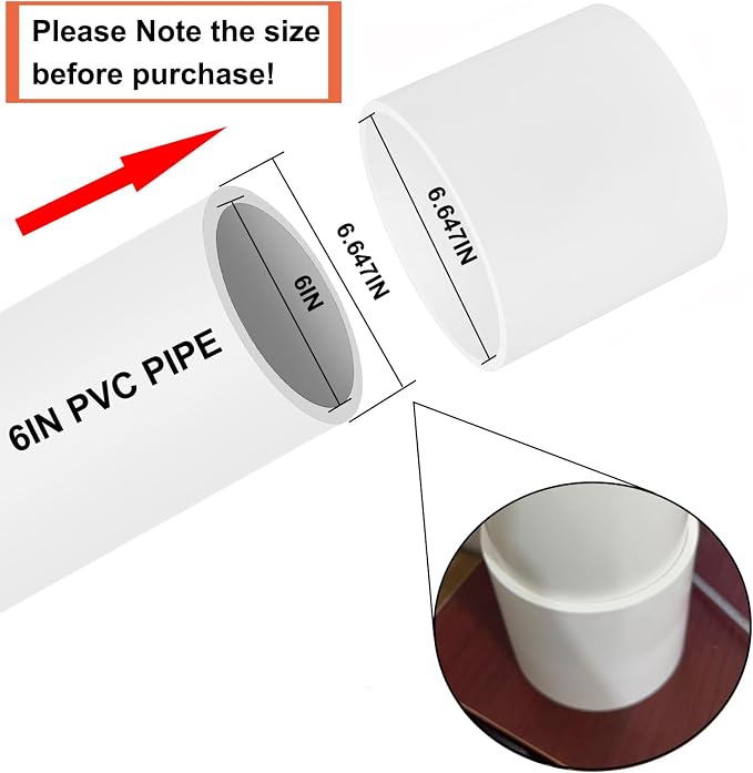 6" PVC Pipe Coupling Adapter Pipe Fittings Contractor Pack Schedule 40 Heavy - Image 2