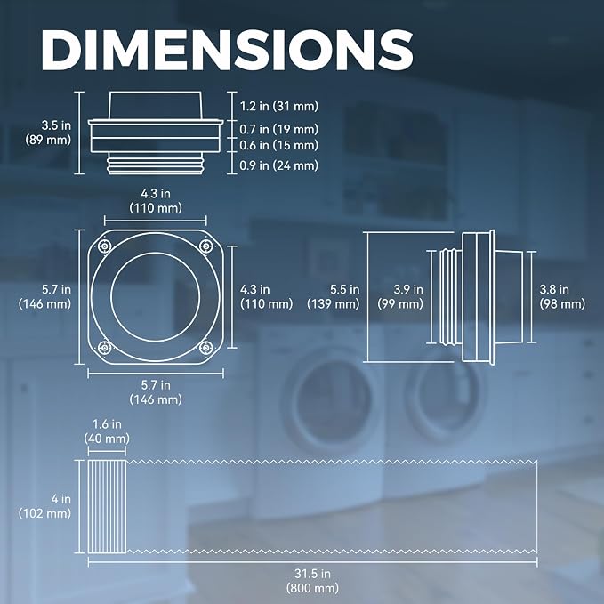 Magnetic Dryer Vent Coupling DV180 Magnetic Dryer Vent Connector Kit 4 Inch - Image 6