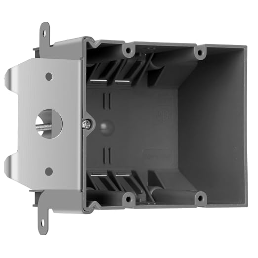 34 Cu. in. Grey Adjustable Electrical Outlet Box, Double Gang, ETL | 2-hour by HUIXHAO