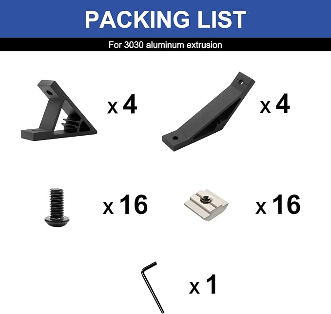 8pcs 3030 45/135 Degree Angle Corner Bracket 3030 Extrusion Hardware T-Slot - Image 3