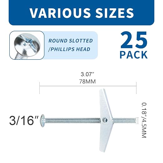 25pcs 3/16 Inch Hollow Wall Anchors - Image 2