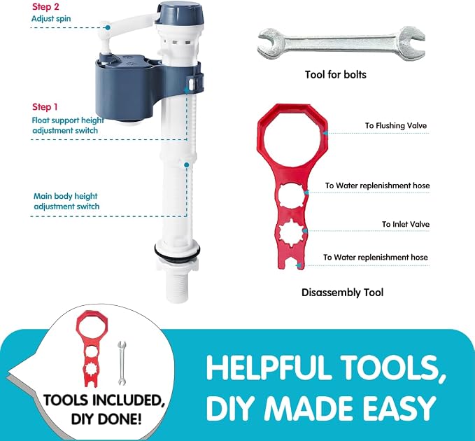 Universal 2-Inch Complete Toilet Tank Repair Kit - Image 4