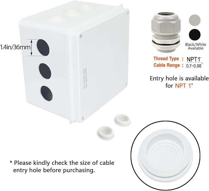 Junction Box, ABS Plastic IP65 Waterproof and Dustproof, Universal Electrical - Image 5