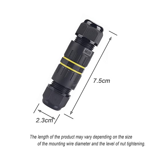 IP68 Waterproof Junction Box 4 Way 4pin Outdoor Cable Connector | 2 Pcs M20 - Image 4