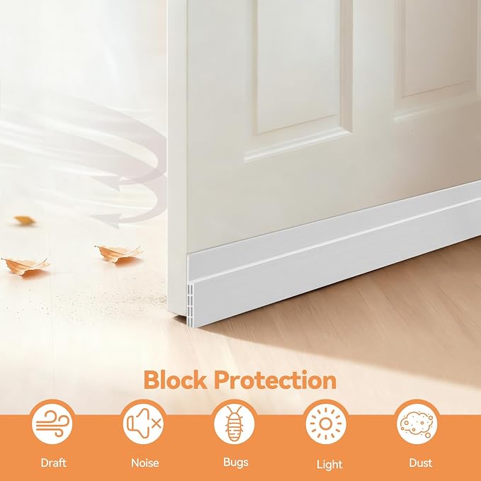 Ohuhu 118" Silicone Door Draft Stopper, - Image 3