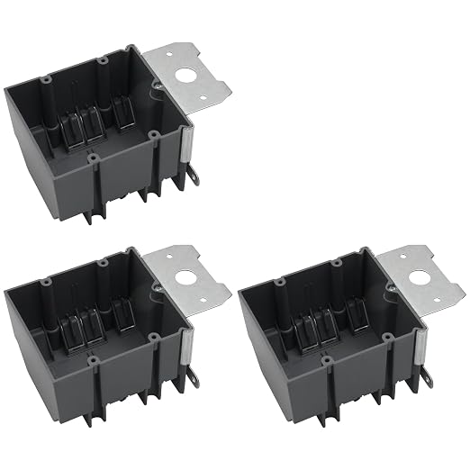 PVC Adjustable Electrical Box 2 Gang 34 Cu.in. ETL Listed, 3 Pack | ETL Listed by YQSIYU