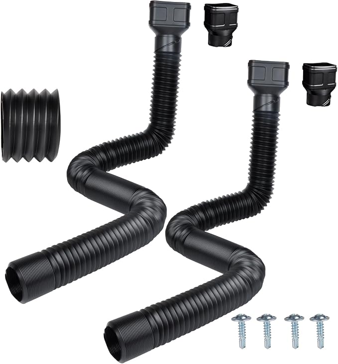 Prestantious 7ft Long Downspout Extensions Flexible Drainage Pipe, Corrugated by Prestantious