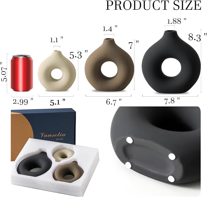 Vanselia Ceramic Vase Home Table Decor - Image 2