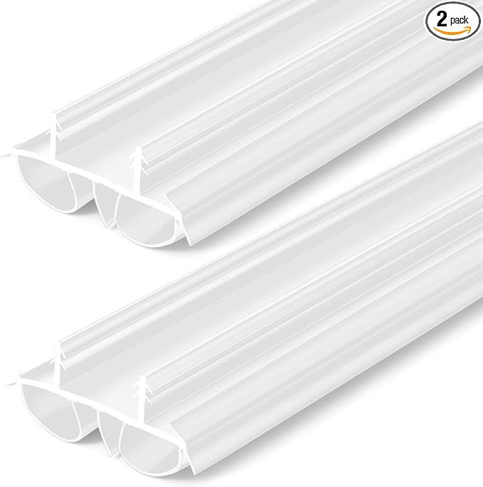 Pushglossy 2 Pcs 32" Double Bubble Kerf Door Sweep 1-3/4" Wide Vinyl by Pushglossy