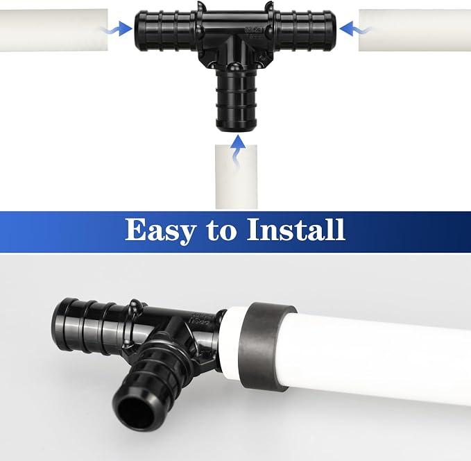 25pcs 1/2" Poly PPSU Barb Crimp PEX Tee Fittings, No Lead | - Image 5