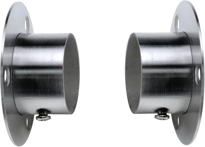 Antrader 4Pcs 1.5 Inch Stainless Steel Adjustable Closet Rod Flanges, Side - Image 5