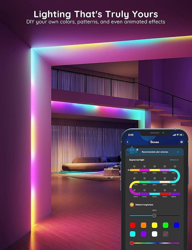 Govee 100ft RGBIC LED Strip Lights, LED Lights - Image 8