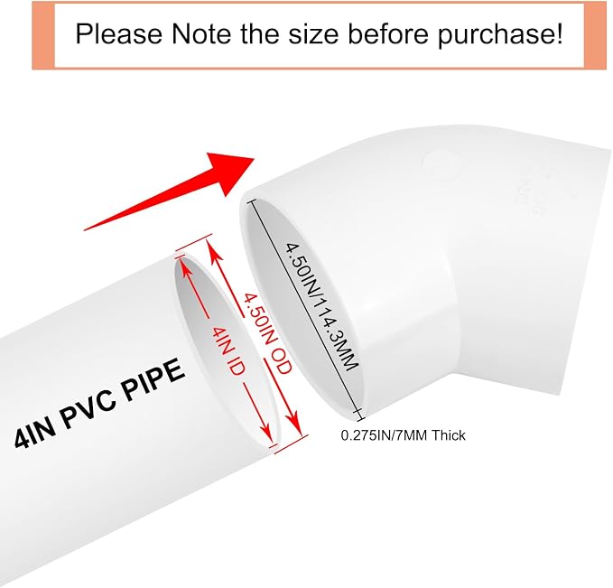 4" 45 Degree PVC Elbow Pipe Fitting Connector Furniture Build Grade SCH40 4 - Image 2