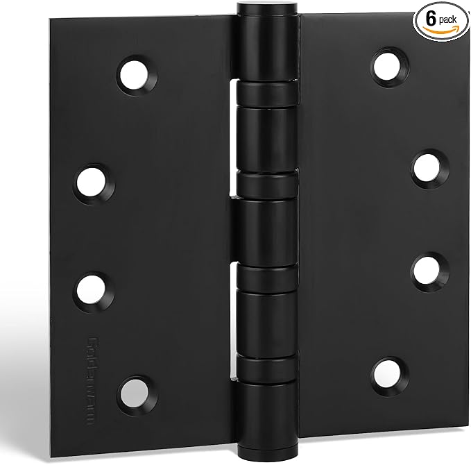 6 Pack goldenwarm Matte Black 4inch Door Hinges by goldenwarm