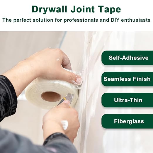 Drywall Joint Tape 1.97IN x 180 FT, Heavy-Duty Self-Adhesive Fiberglass Mesh - Image 2